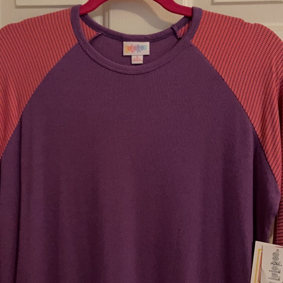 NWT LuLaRoe Randy top in a pink and purple color. - Picture 3 of 3